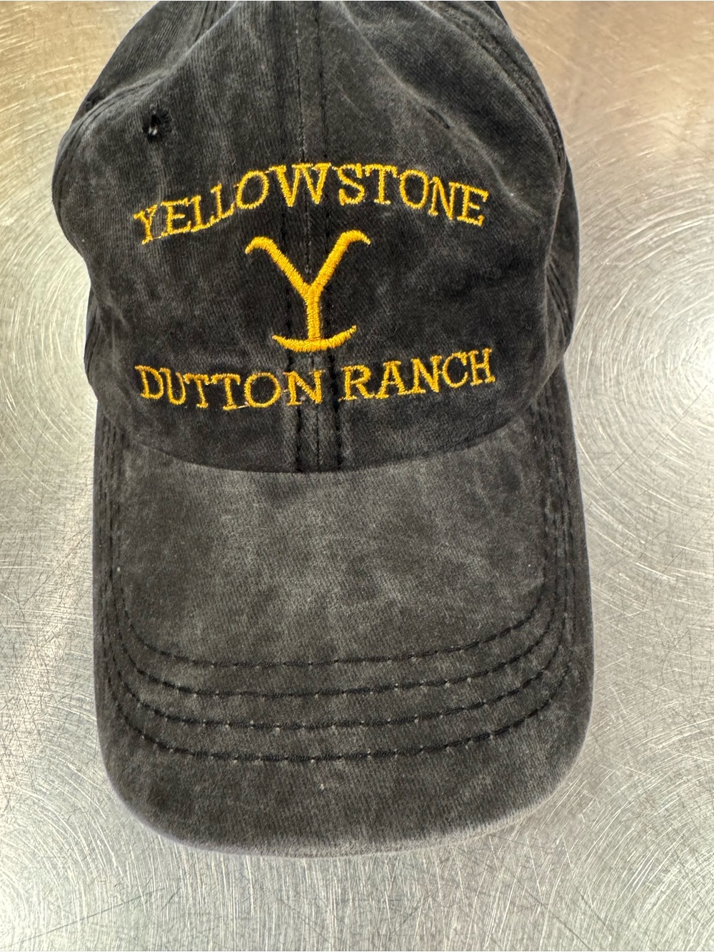 Yellowstone Dutton Ranch Embroidered Baseball Cap - Black with Gold Logo